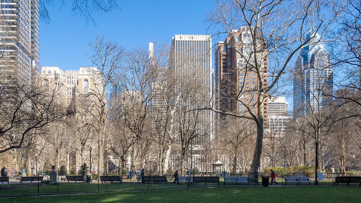 The Center City skyline from the park.
