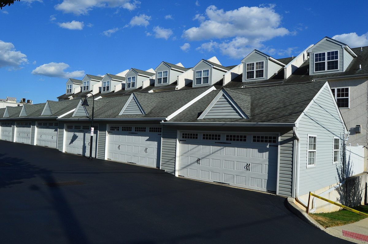 Newer townhouses with garages underneath, the other half of this market.