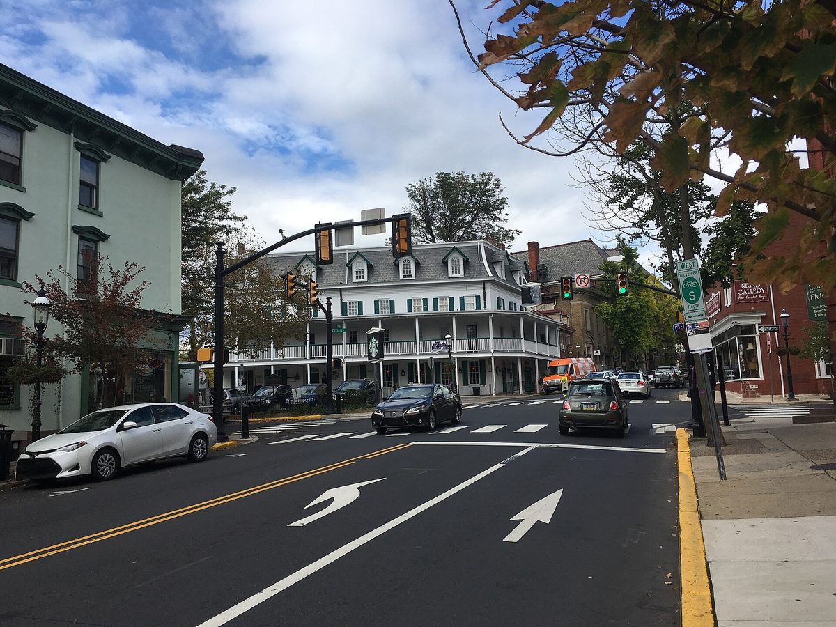 Main Street in Doylestown borough, the county seat.